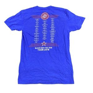 Zac Brown Band Black Out The Sun Tour 2016 Concert Tee Blue Red Country Music